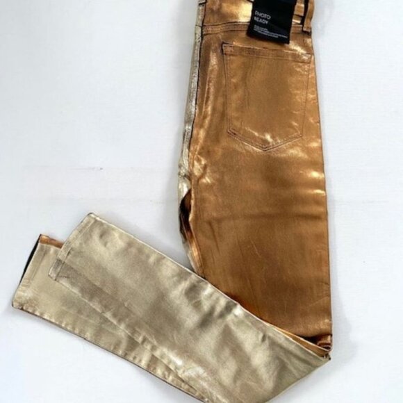 J Brand x Halpern High-Rise Maria Jeans in Gold Dust Multi-Foil - Picture 4 of 10